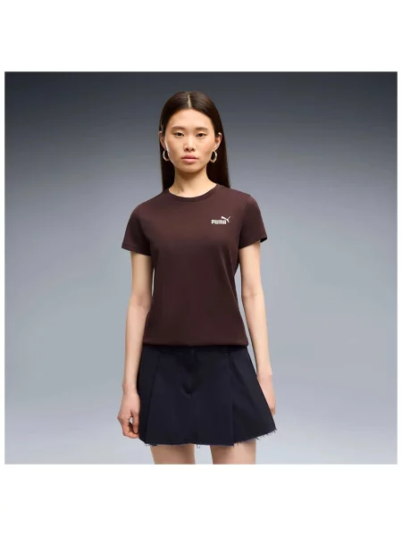 T-Shirt Puma Ess Small No. 1 Logo Tee S brązowa