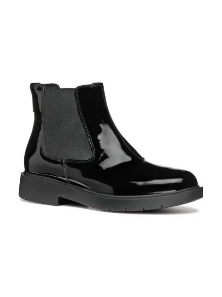 Buty do kostki Geox na płaskim obcasie o krotszym kroju czarne