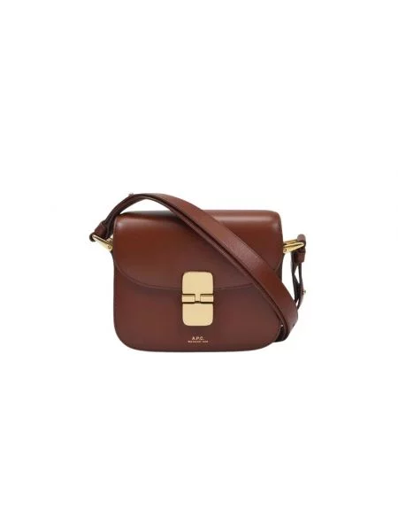 Mała mały torebka skórzana A.p.c. skórzana brązowa