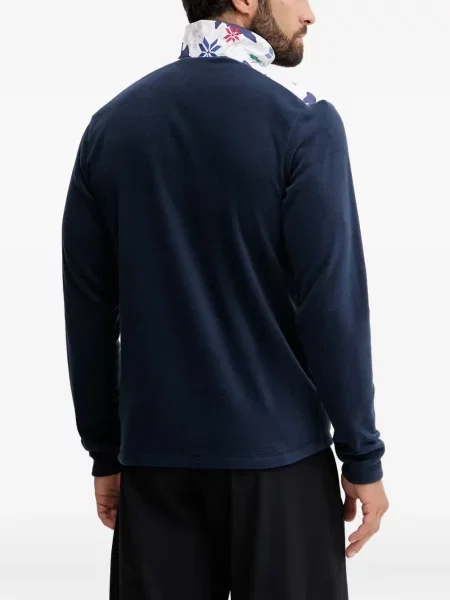 Hanorac cu fermoar Helly Hansen cu model floral cu imagine albastru