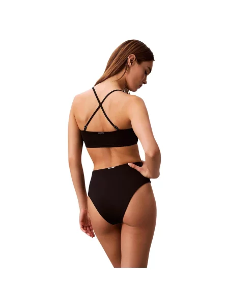 Bikini Calvin Klein Jeans cu talie înaltă negru