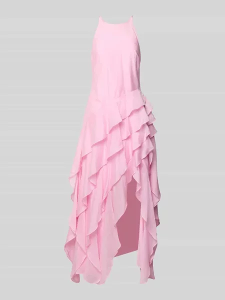 Sukienka koktajlowa z mieszanki lyocellu z domieszką lnu model Jianna' Forever New różowa