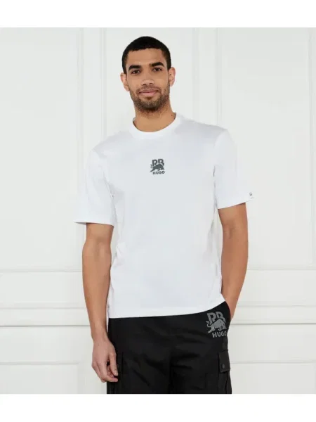 HUGO Póló Deckies_RB | HUGO X RACING BULLS | Relaxed fit fehér