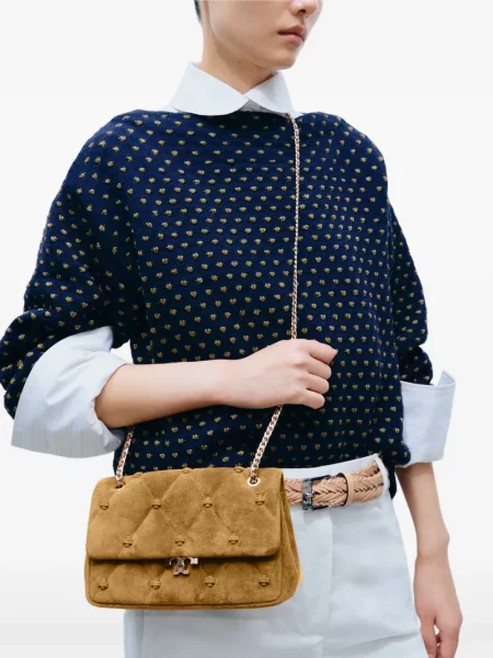 Велурена чанта Tory Burch