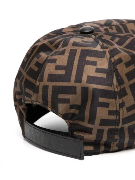 Czapka z daszkiem dziecięca Fendi brązowa
