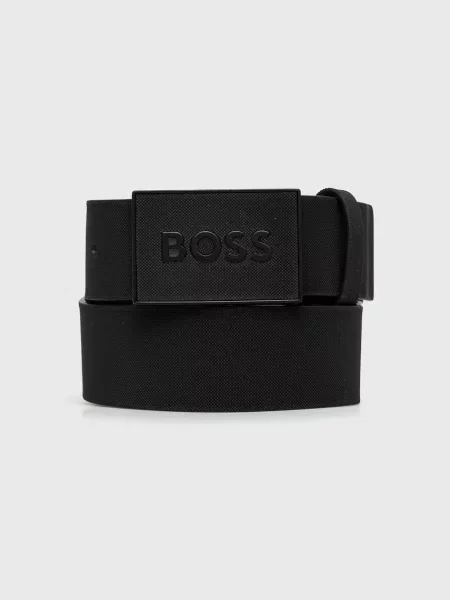 BOSS pásek pánský kožený černý