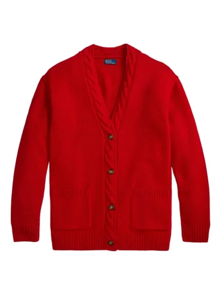 Căciulă Polo Ralph Lauren cu broderie cu dungi cowboy roșu