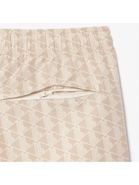 Lacoste Spodnie Dresowe Z Nadrukiem Monogramu Lacoste beżowe