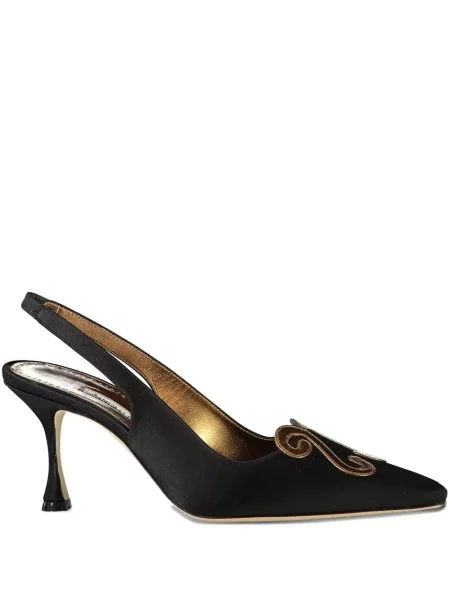 Pantofi cu toc Manolo Blahnik slingback negru