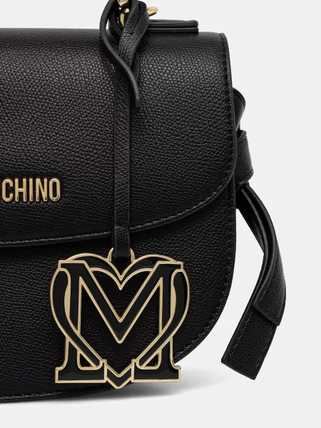 Top Love Moschino din piele negru