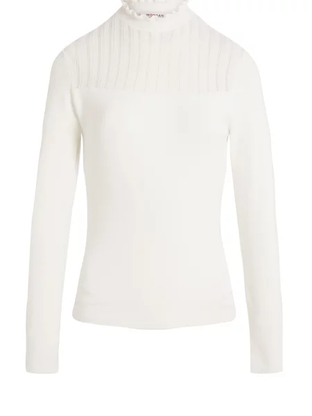 Morgan pulover light cu turtleneck MSNOWI alb