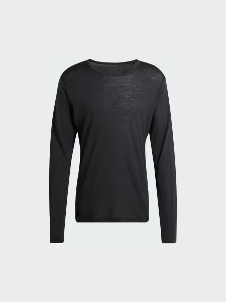 Шерстяной лонгслив Adidas черный