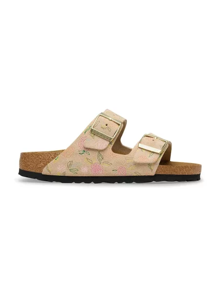 Șlapi Birkenstock din piele bej