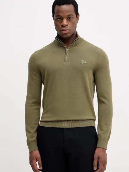 Lacoste sweter z półgolfem zielony