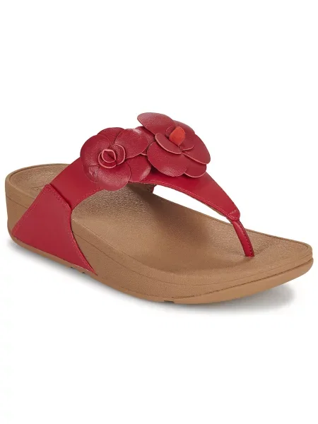 Pantofi Fitflop cu model floral roșu