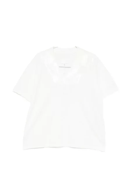 Μπλούζα Maison Margiela με λαιμόκοψη v λευκό