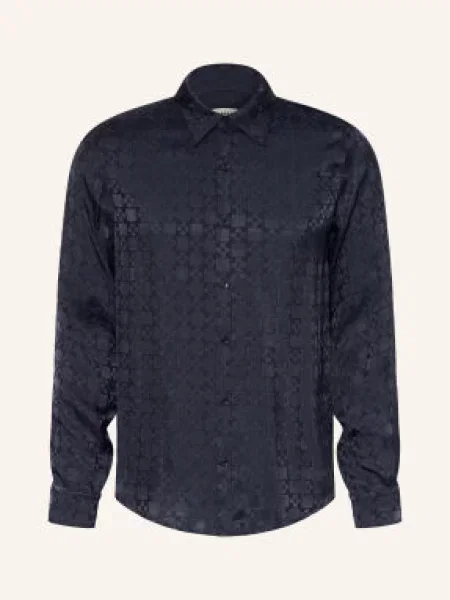 Sandro Koszula Satynowa O Kroju Extra Slim Fit blau granatowa