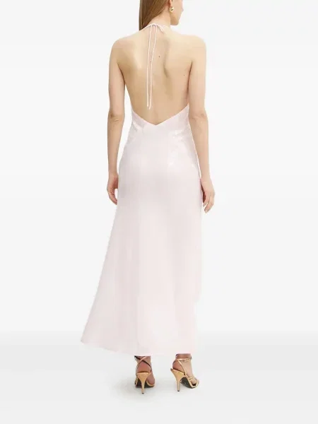 Rochie Bardot cu paiete de costum roz
