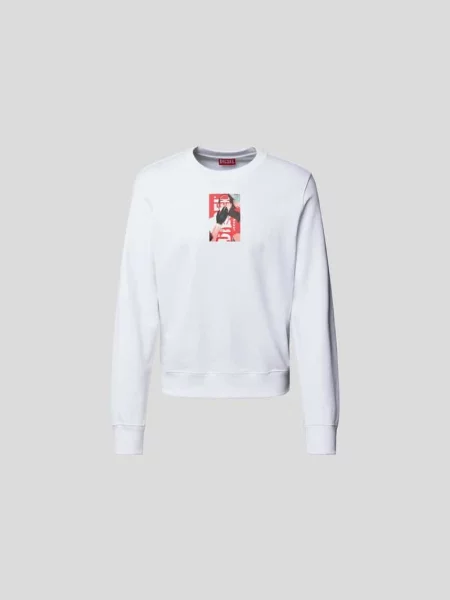 Bluza z nadrukiem z logo Diesel biała