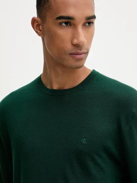 Calvin Klein pulóver férfi gyapjú zöld