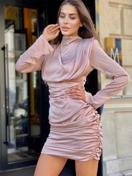 Сукня міні Milirud пудра шовк