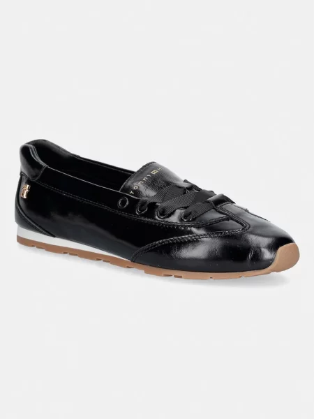 Tommy Hilfiger baleríny kožené BELLA BALLET SNEAKER černé