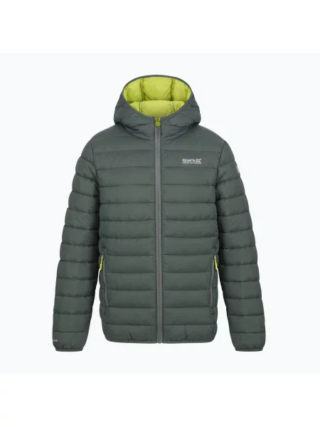 Gyerek bélelt kabát REGATTA Lofthouse dark forest green/wild lime. Méret: zöld