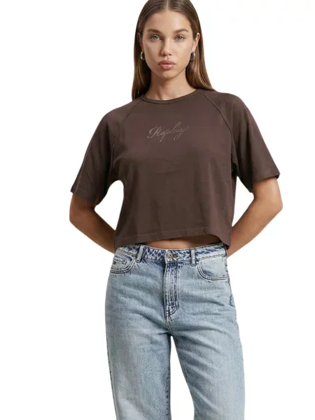 Тениска Replay кафяво