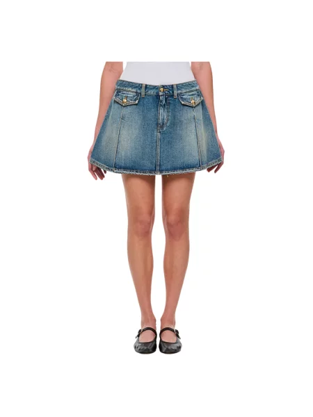 Mała mały spódnica jeansowa Alexander Mcqueen niebieska