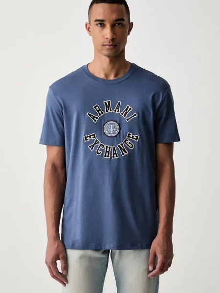 Armani Exchange tricou pentru bărbați din albastru