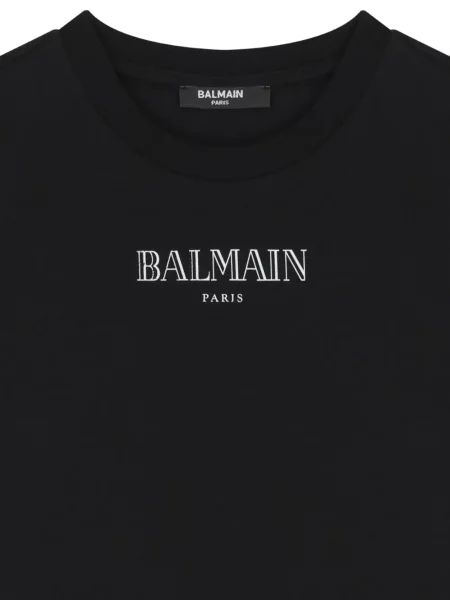 Sukienka koszulowa dziecięca Balmain czarna