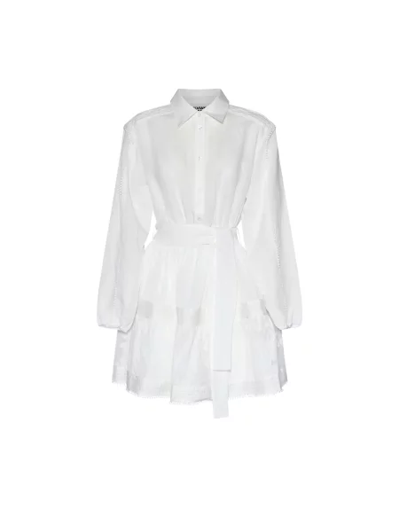 Lniana sukienka koszulowa Silvian Heach biała