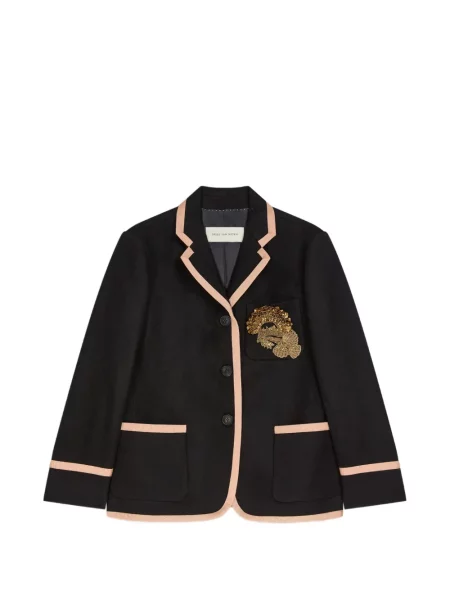 Sacou Dries Van Noten de lână negru