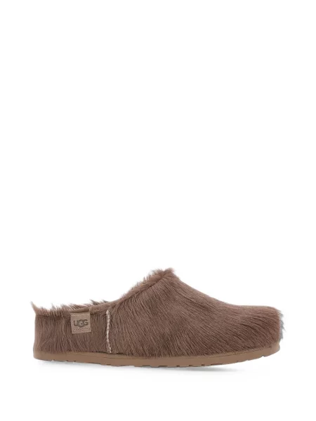 Papuci tip mules Ugg cu blană maro