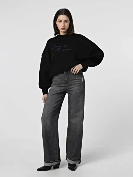 Прямые джинсы Emporio Armani серые