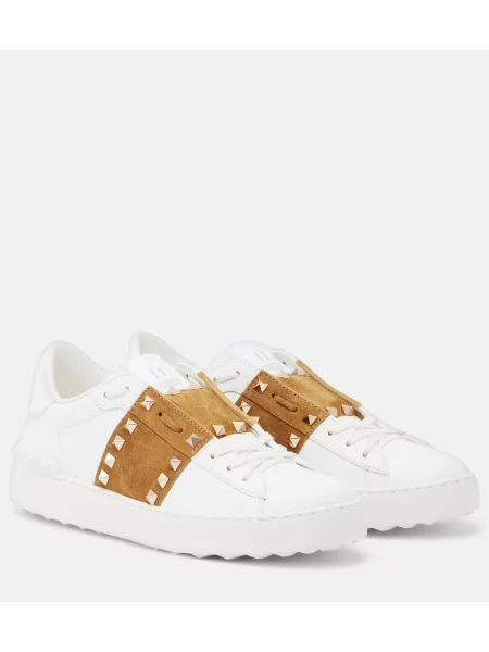 Sneakerși Valentino Garavani din piele de căprioară alb