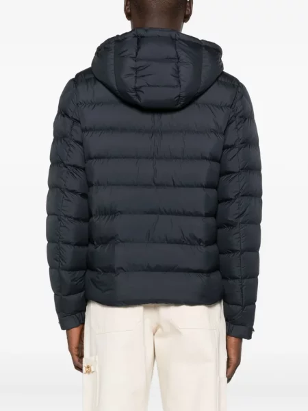 Geacă Moncler cu glugă albastru