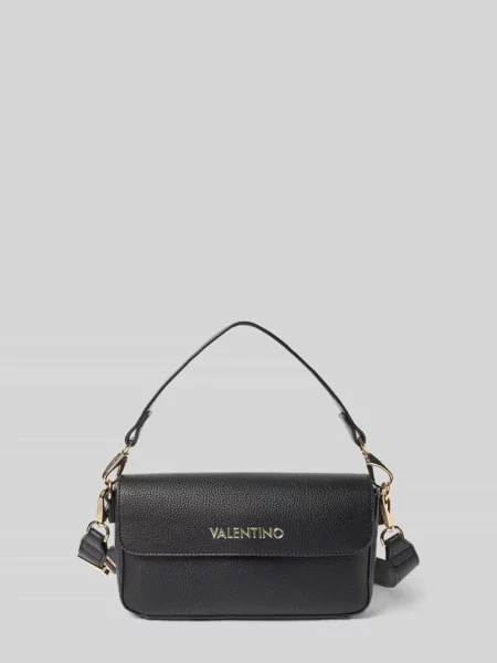 Lniana torebka Valentino Bags czarna