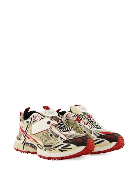 Sneakerși Off-white cu șireturi din dantelă alb