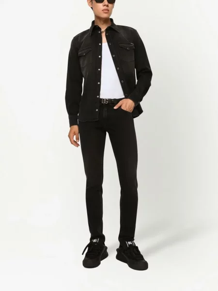 Tempti liesas skinny fit džinsai Dolce & Gabbana juoda