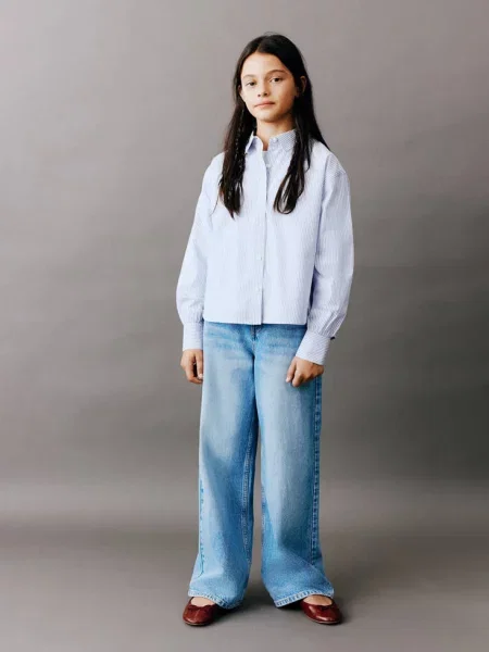 Koszula z kołnierzykiem koszulowym Dzieci 12 MANGO KIDS niebieski