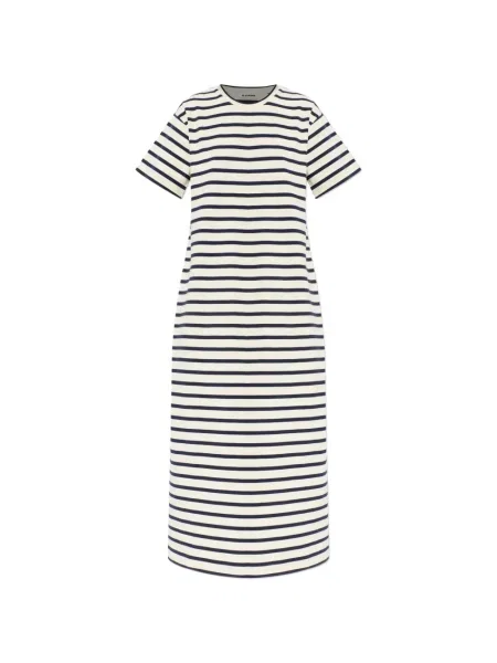 Rochie maxi Jil Sander cu dungi de costum