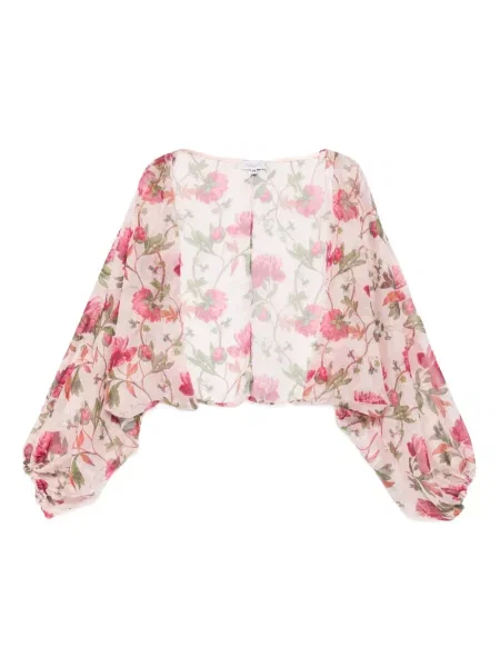 Kurtka Giada Curti w kwiatki z nadrukiem różowa