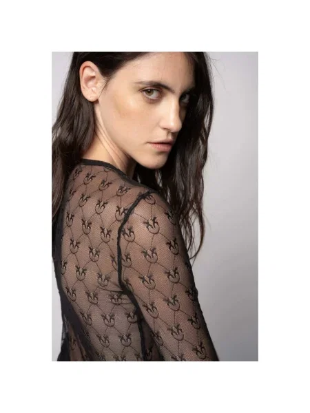 Top Pinko żakardowy czarny