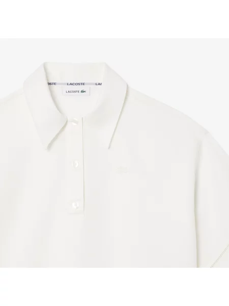 Lacoste Koszulka Polo Oversize Z Lejącego Diagonalu biała