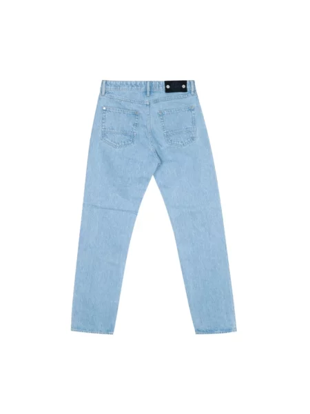 Jeansy straight leg Stone Island z kamieniami niebieskie