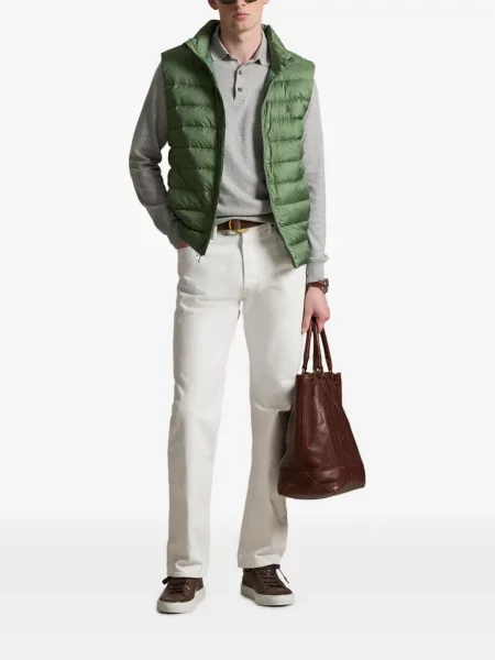 Mănuși Polo Ralph Lauren din piele de căprioară cu șireturi cu vârf închis albastru