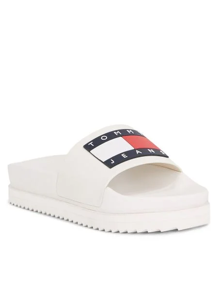 Olcsóbban. Női papucs Tommy Jeans Elevated Flatform Slide ecru. Méret: 41 EU bézs