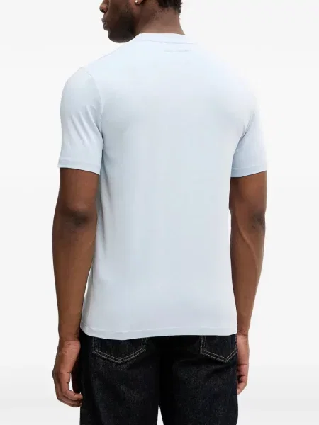 Tricou Karl Lagerfeld cu broderie albastru