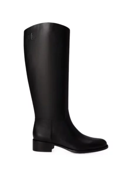 Botine Lauren Ralph Lauren din piele cu autograf negru